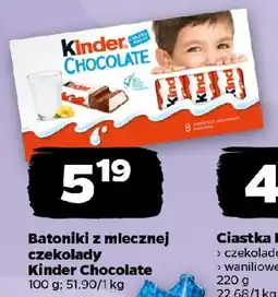 Netto Batoniki z mlecznej czekolady Kinder Chocolate oferta