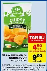 Carrefour Express Chipsy o smaku zielonej cebulki Carrefour Classic oferta