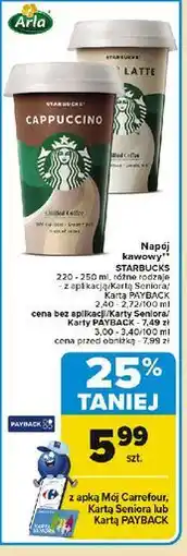 Carrefour Napój caffe latte Starbucks oferta