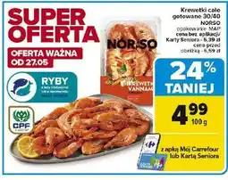 Carrefour Krewetki gotowane vannamei Norso oferta