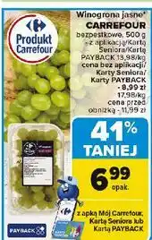 Carrefour Winogrona białe bezpestkowe Carrefour Targ Świeżości oferta