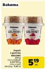 Carrefour Jogurt malinowy z granolą Bakoma Kremowy oferta