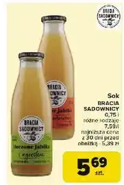 Carrefour Sok tłoczony jabłkowy słodkie odmiany Bracia Sadownicy oferta