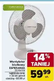 Carrefour Wentylator biurkowy zephyr Esperanza oferta