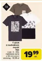Carrefour T-shirt męski z nadrukiem s-3xl Tex oferta