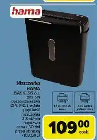Carrefour Niszczarka basic s68l Hama oferta