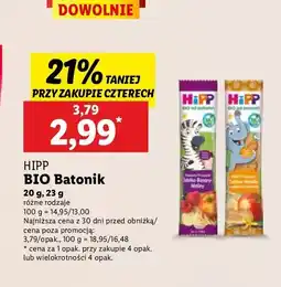 Lidl Baton jabłka-banany-maliny Hipp owocowy przyjaciel oferta