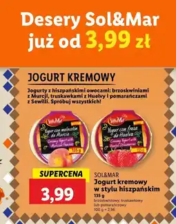 Lidl Jogurt kremowy brzoskwiniowy Sol&mar oferta