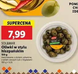 Lidl Oliwki zielone nadziewane migdałami Sol&mar oferta