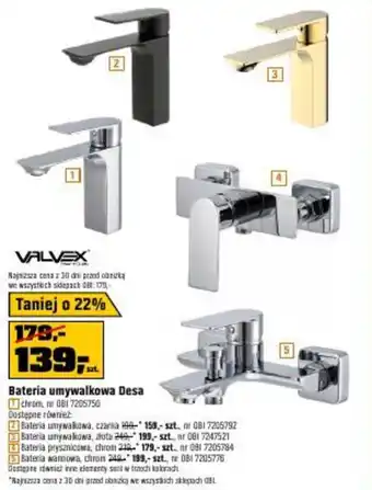OBI Bateria umywalkowa Desa oferta
