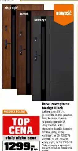 OBI Drzwi zewnętrzne Madryt Black oferta