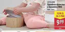ALDI Spodnie dziecięce z bawełny BIO Lily & Dan oferta