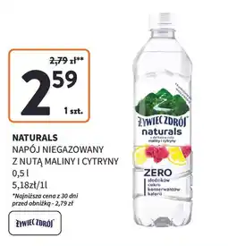 Intermarche Woda z nutą maliny i cytryny Żywiec Zdrój Naturals oferta