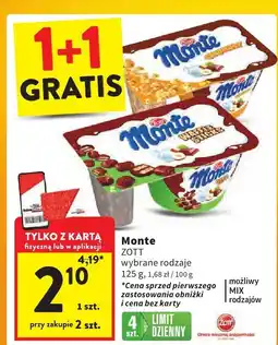 Intermarche Jogurt Monte wybrane rodzaje 125 g Zott oferta