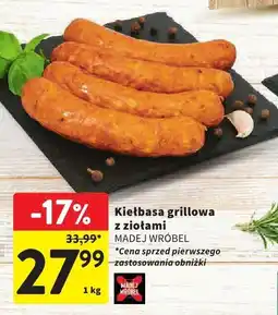 Intermarche Kiełbasa grillowa z ziołami 1kg Madej Wróbel oferta