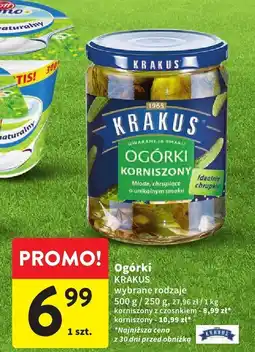 Intermarche Ogórki korniszone 500g Krakus oferta