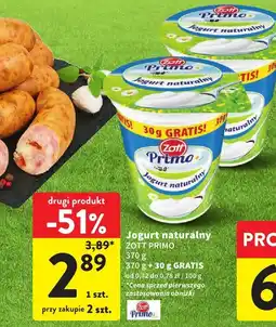 Intermarche Jogurt naturalny 370g Zott Primo oferta