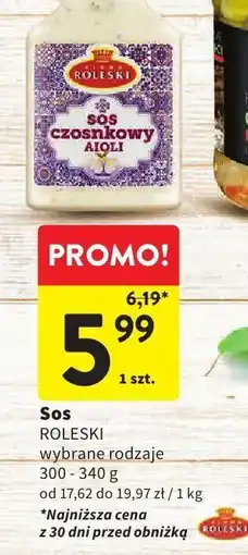 Intermarche Sos czosnkowy 300-340g Roleski oferta