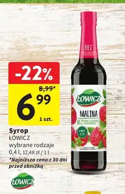 Intermarche Syrop Łowicz malina 0.4l oferta