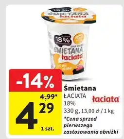 Intermarche Śmietana ŁACIATA 18% 330g oferta