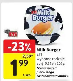 Intermarche Milk Burger ETI wybrane rodzaje 35g oferta