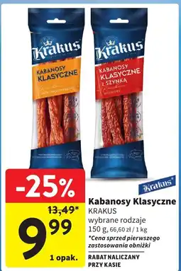 Intermarche Kabanosy klasyczne Krakus 150g oferta
