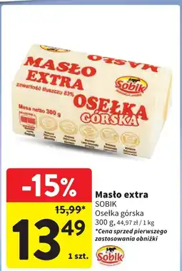 Intermarche Masło extra Sobik osełka górska 300g oferta