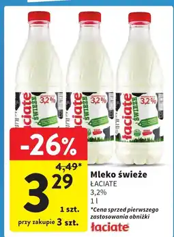 Intermarche Mleko świeże Łaciate 3,2% 1l oferta
