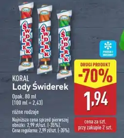 ALDI KORAL Lody Świderek oferta