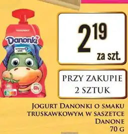 Dino Jogurt Danonki o smaku truskawkowym w saszetce Danone 70 g oferta