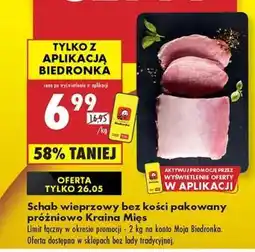 Biedronka Schab wieprzowy bez kości pakowany próżniowo Kraina Mięs oferta