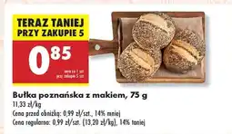 Biedronka Bułka poznańska z makiem, 75 g oferta