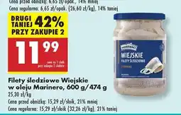 Biedronka Filety śledziowe Wiejskie w oleju Marinero 600 g 474 g oferta