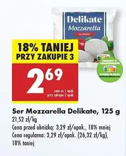 Biedronka Ser Mozzarella Delikate 125 g oferta