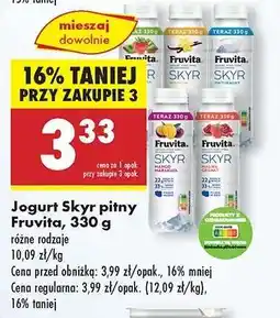 Biedronka Jogurt Skyr pitny Fruvita, 330 g oferta