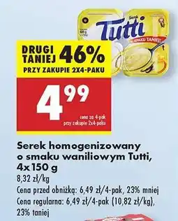 Biedronka Serek homogenizowany o smaku waniliowym Tutti 4x150 g oferta