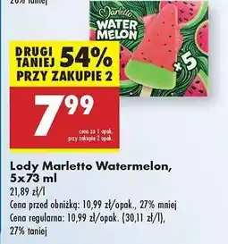 Biedronka Lody Marletto Watermelon, 5x73 ml oferta