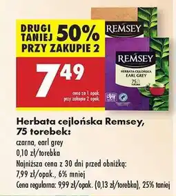 Biedronka Herbata cejlońska Remsey 75 torebek oferta