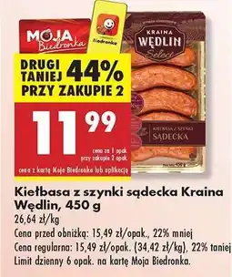 Biedronka Kiełbasa z szynki sądecka Kraina Wędlin, 450 g oferta