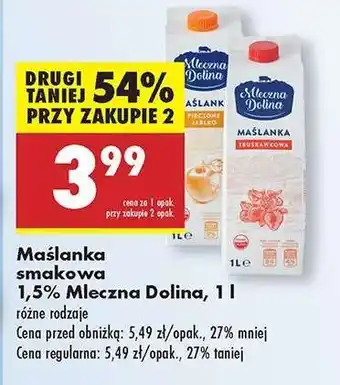 Biedronka Maślanka smakowa 1,5% Mleczna Dolina, 1 l oferta