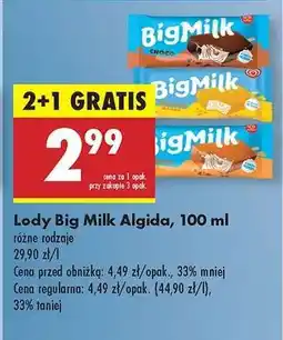 Biedronka Lody Big Milk Algida, 100 ml oferta