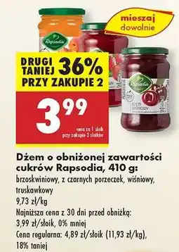 Biedronka Dżem o obniżonej zawartości cukrów Rapsodia 410 g oferta