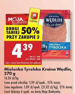 Biedronka Mielonka Tyrolska Kraina Wędlin 270 g oferta