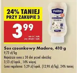 Biedronka Sos czosnkowy Madero , 410 g oferta