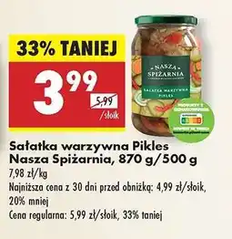 Biedronka Sałatka warzywna Pikles Nasza Spiżarnia, 870 g/500 g oferta
