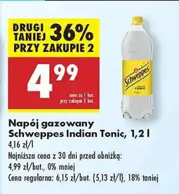 Biedronka Napój gazowany Schweppes Indian Tonic, 1,2 l oferta