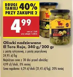 Biedronka Oliwki nadziewane El Toro Rojo, 340 g/200 g oferta