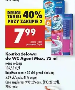 Biedronka Kostka żelowa do WC Agent Max, 75 ml oferta