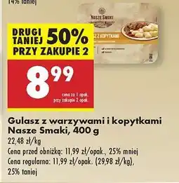 Biedronka Gulasz z warzywami i kopytkami Nasze Smaki, 400 g oferta