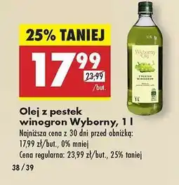 Biedronka Olej z pestek winogron Wyborny, 1 l oferta